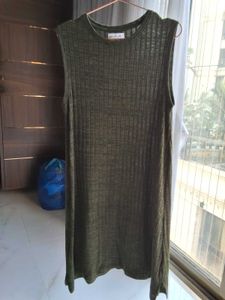 Beautiful Straight Fit Dress In Olive Green