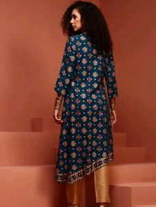 Beautiful navy Blue Asymmetric kurta