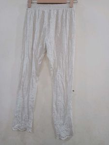 White Embroidered pant