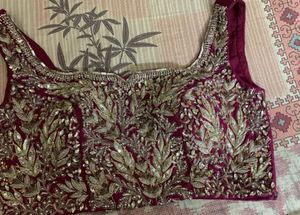 Embroidered Magenta Blouse