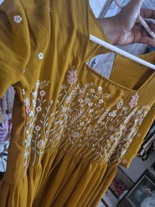 Mustard Embroidered Dress