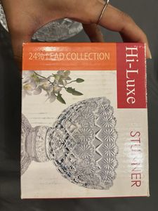 Hi-Luxe “Stunner” Crystal Glass Bowl