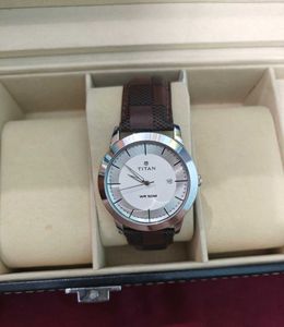 TITAN Brown Leather Watch