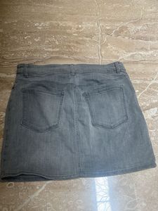 Gray Denim Mini Skirt (28-30 inches) stretchable