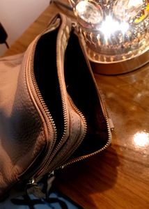 BiBi Taupe Leather Crossbody
