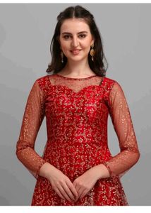 Red &amp; Gold Ethnic Gown