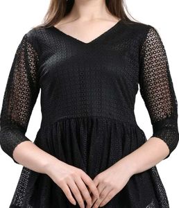Black Lace Peplum Top
