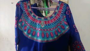 Elegant Blue Anarkali Suit With Dupatta