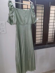 Sage Green Pleated Maxi Dress