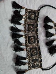 Rajasthani jewellery set of oxidised silver plated