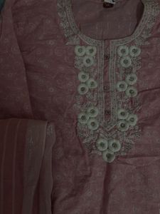 Pink Embroidered Kurta Set
