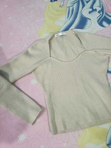 Rib Knit Sweetheart Neck Top💗