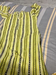 Striped Parrot Green Kurti