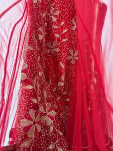 Red Embroidered Lehenga Choli