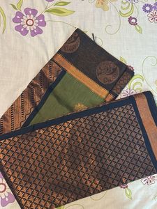 Elegant Green &amp; Navy blue Saree