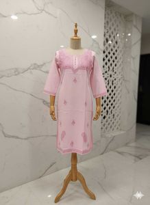 Pink Embroidered Kurta