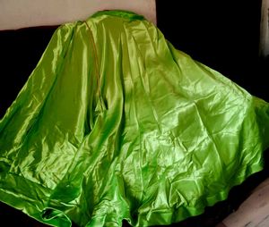 Vintage Green Satin Skirt