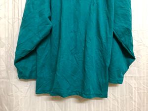 Okay V Neck Sea Green T Shirt