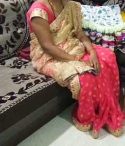 Tameta Pink Saree (pallu Net)