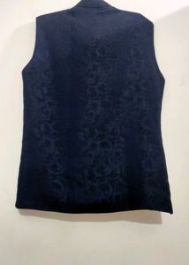 Navy Floral Patterned Vest