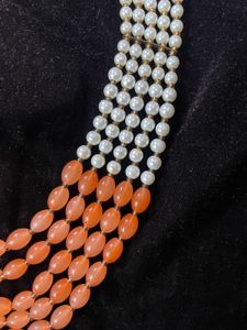 Orange Moti Neck piece