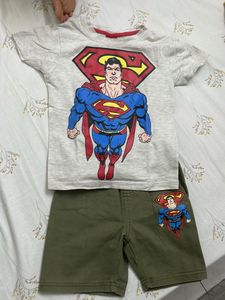 Superman Tshirt With Shorts Combo