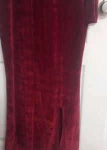 Maroon Velvet Dress
