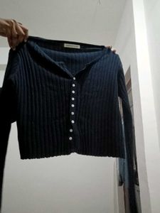 Stylish Black Cardigan Sweater