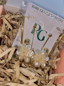 🤍✨ Pearl Dahlia Earrings - Rare Gems Jewellery ✨