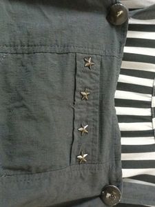 Striped Pinafore Black Dress