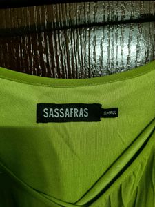 Lime Green Mini Dress With Spaghetti Straps
