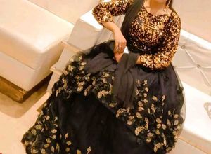Black&amp;Golden Sequins Gown