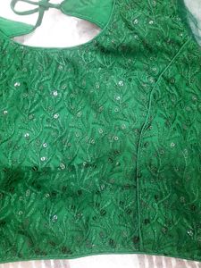 Emerald Green Embroidered Blouse
