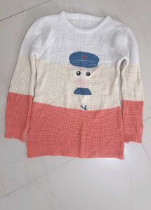 cute baby pink+ white top for women