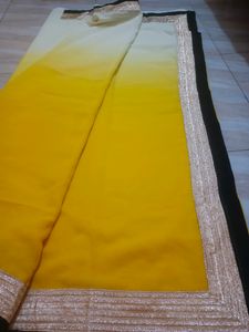 Simple Yellow Saree No Blouse