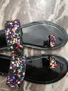 Colorful Beaded Toe-Ring Sandals