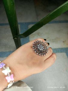 Oxidised Big Size Beautiful Design Ring💍For Girls