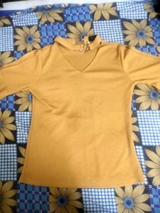 Mustard Flared Sleeve Top