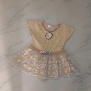 Beige Flower Girl Dress