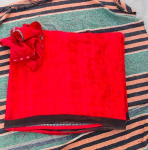 Red Saree With Blouse