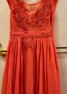Coral Embellished Dress
