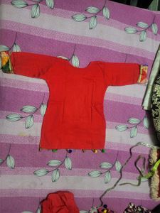 Red Punjabi Suit with Colorful Dupatta