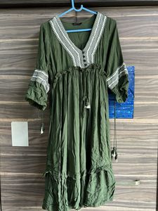 Zudio Olive Green Dress