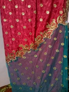 Two Shades Saree With Blouse