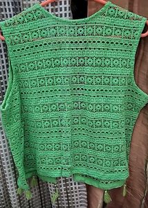 Green Crochet [Machine] Vest