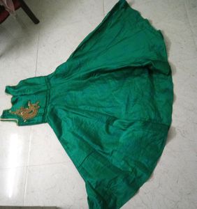 🦚 Peacock Colour One Piece Long Gown 💯✔️👗best Quality With Silk Lagging And Dupatta