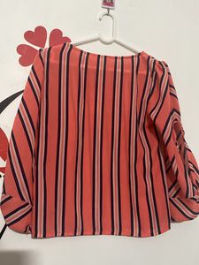 Stalk Buy Love Peach Striped Top (women)