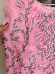 Pink Embroidered Ethnic Gown