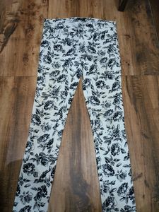 Black And White Printed Jeans
