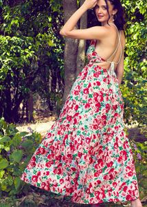 Floral Halter Maxi Dress